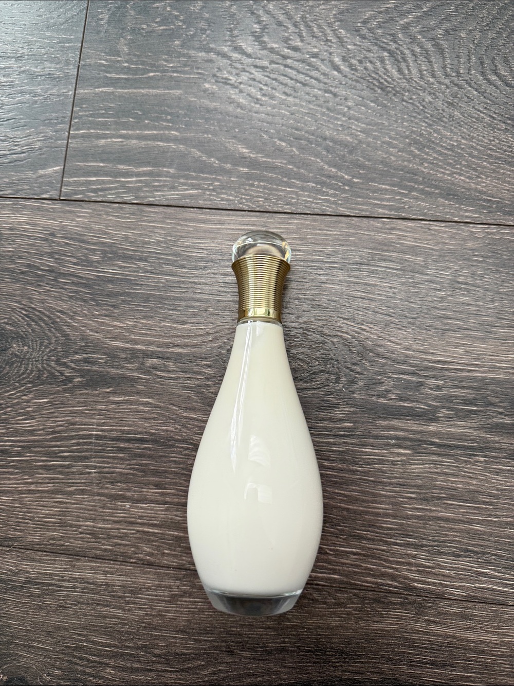 J’adore Elegant Cream Glass Decanter with Gold Neck